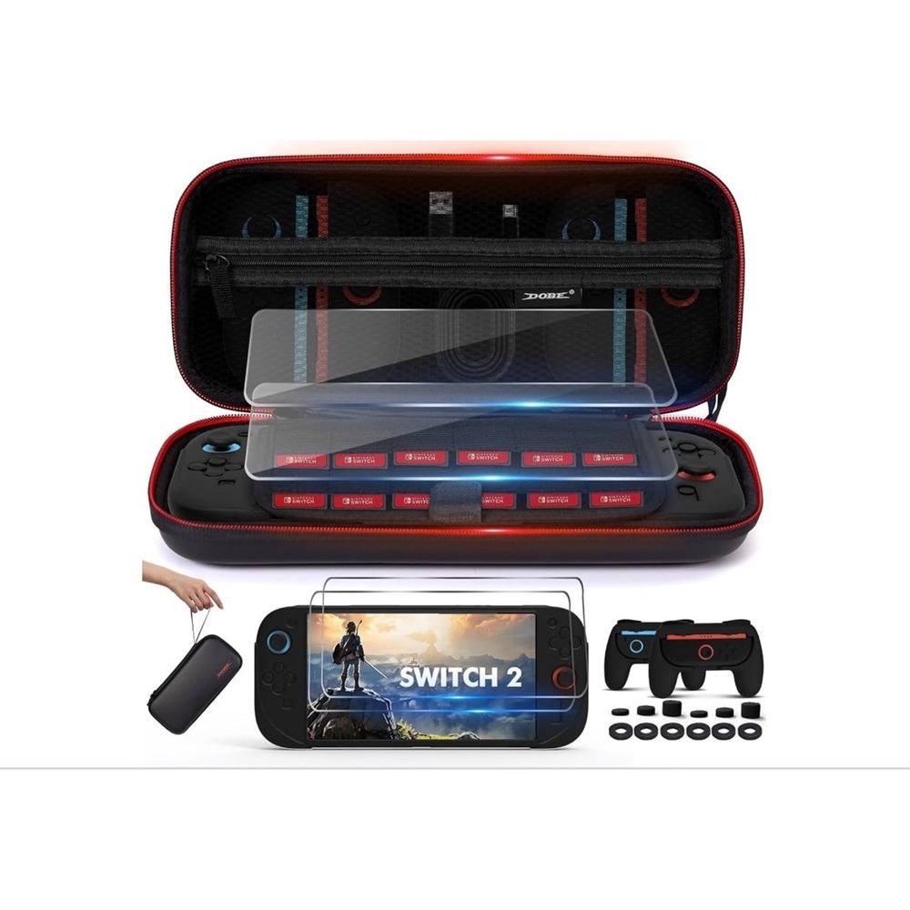 DOBE 18-in-1 Nintendo Switch 2 Carrying Case & Accessories Kit - Black NIB
